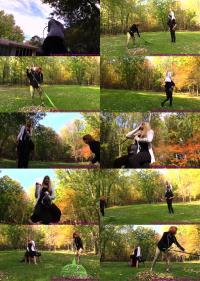 Chloe, Lizzy - Pony slave Ridden Around the Grounds while slave girl Does Yard Work [FullHD 1080p]