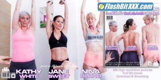 Jane Sweet, Kathy White, Nina Blond - POV fitness fucking with three skinny mature nymphos [FullHD 1080p]