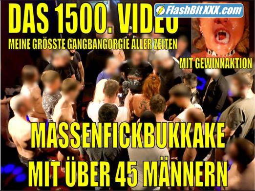 Daynia - THE 1500TH ANNIVERSARY VIDEO - MY BIGGEST MASS FUCK BUKKAKE EVER! 45+ men [FullHD 1080p]