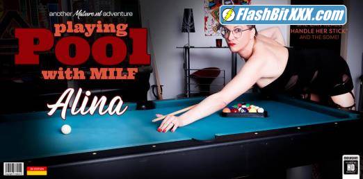 Alina (EU) (53) - Alina is a German Tall MILF with a shaved pierced pussy that loves to play with a poolstick [FullHD 1080p]